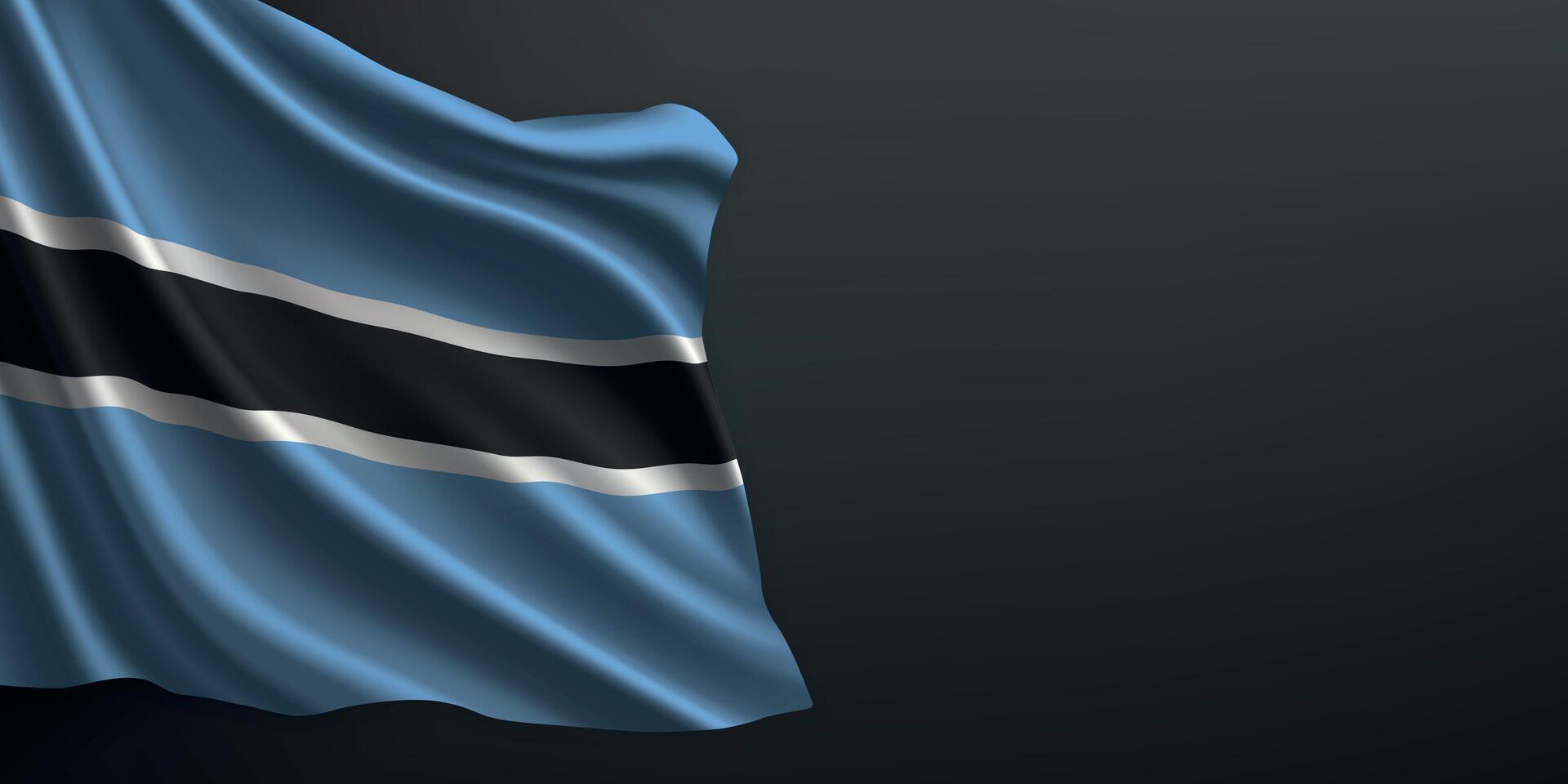 Botswana national flag waving on dark background vector