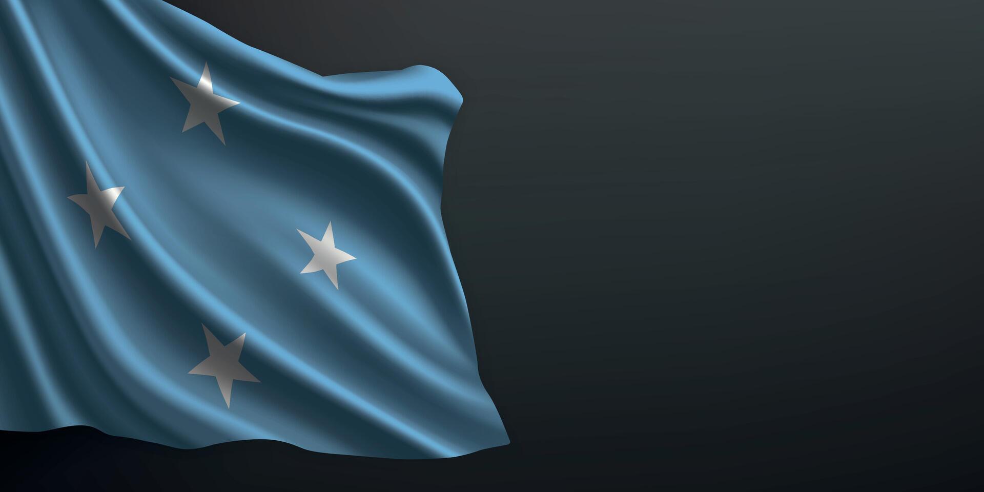 Micronesia national flag waving on dark background vector