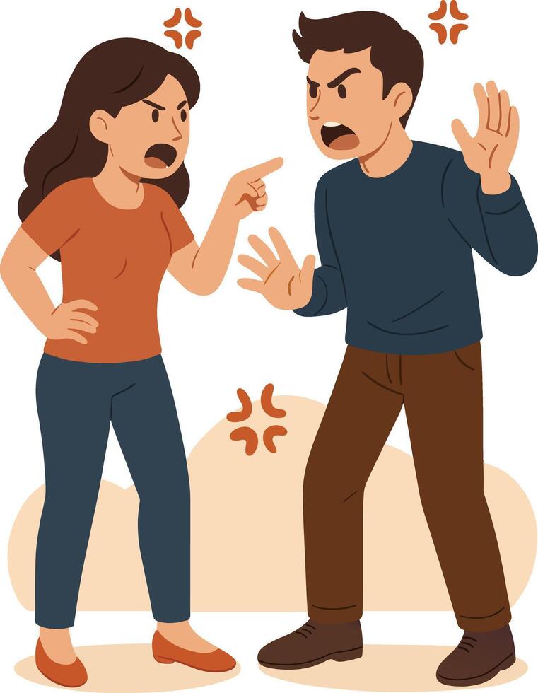 Couple Arguing in Heated Conflict vector