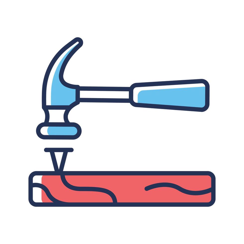 Get a sight of this latest outline icon of nail fixing vector