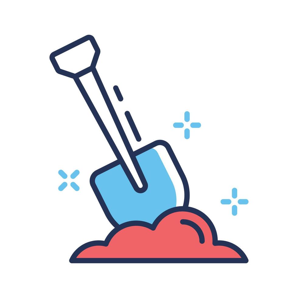 Grab our latest outline icon showing digging shovel vector