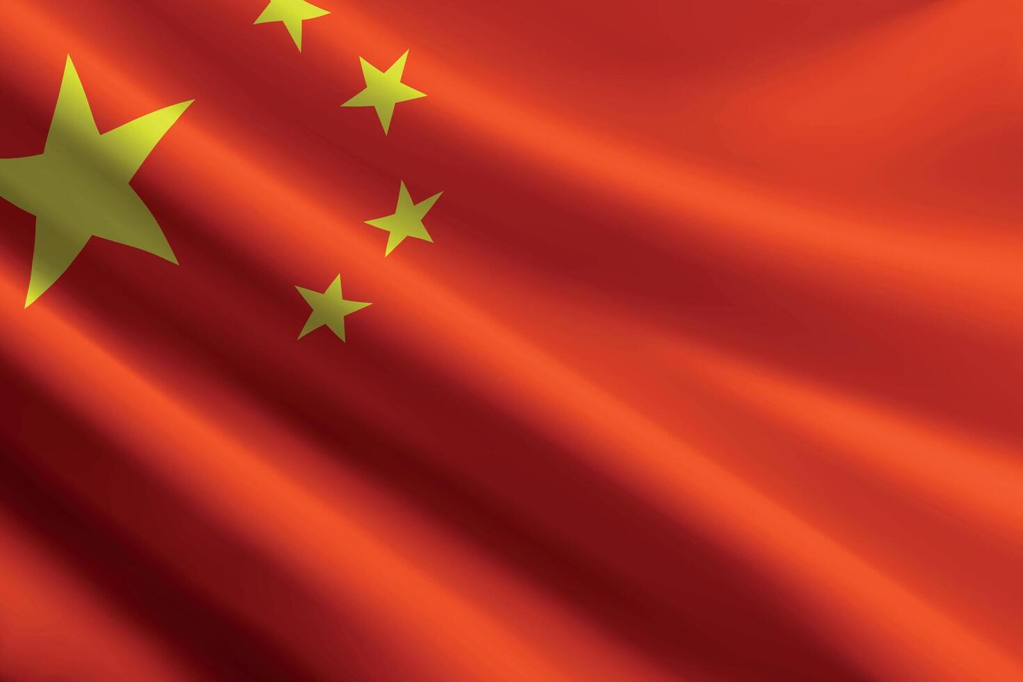 China flag waving in the wind, detailed silk texture vector