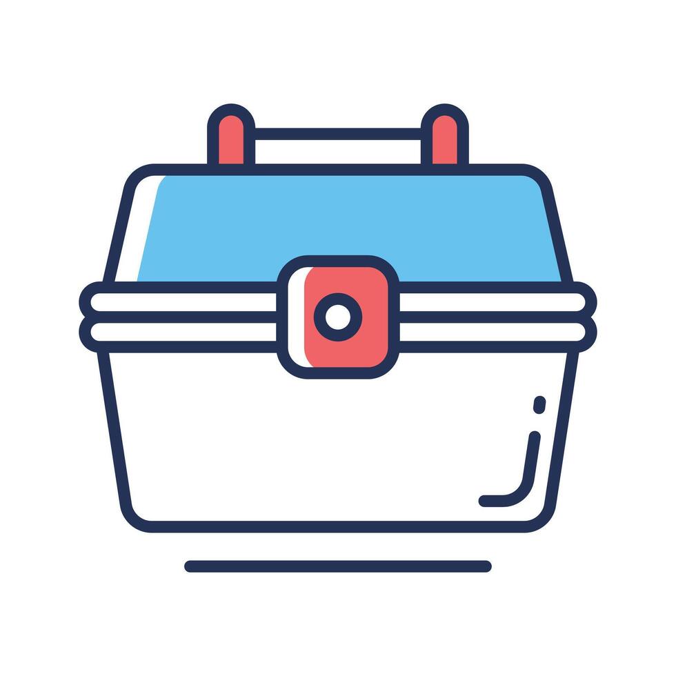 Easy to edit linear style icon showing toolbox vector
