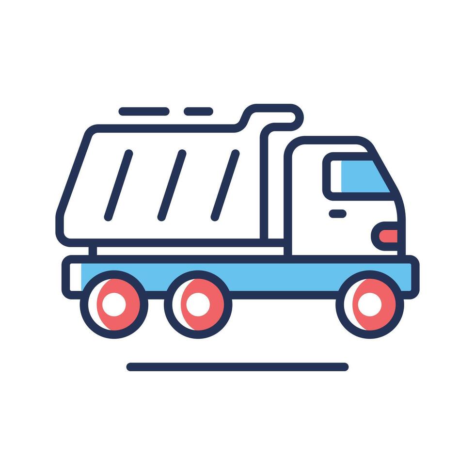 Check out our latest line style icon of dumper truck vector