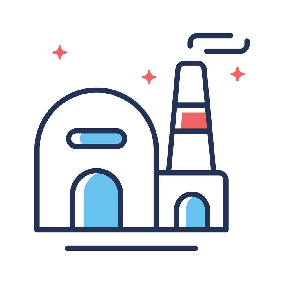 Creatively designed line icon of factory building vector