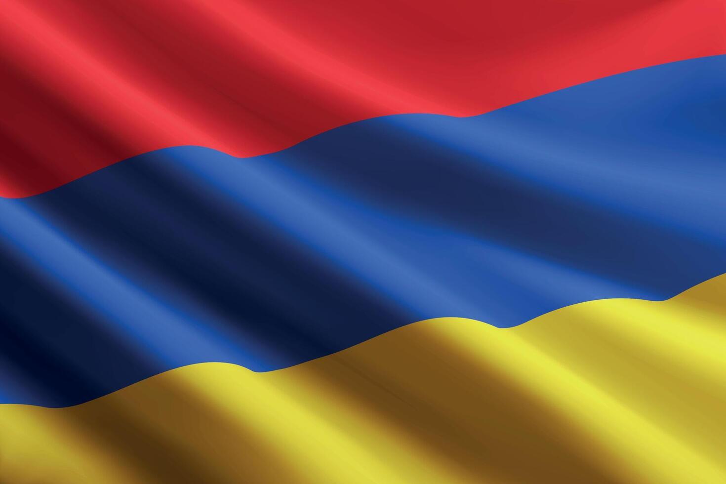 Armenia flag waving in the wind, detailed silk texture vector