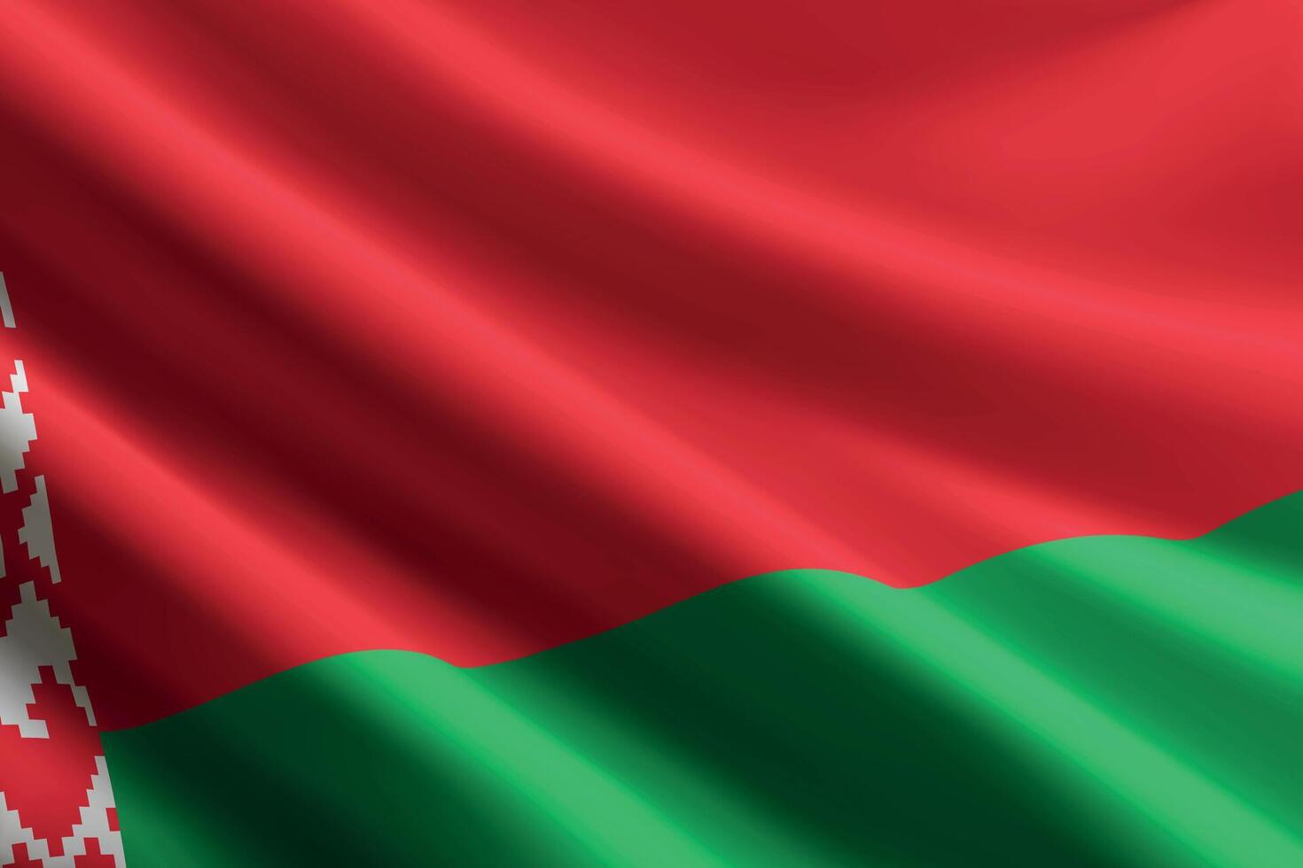 Belarus flag waving in the wind, detailed silk texture vector