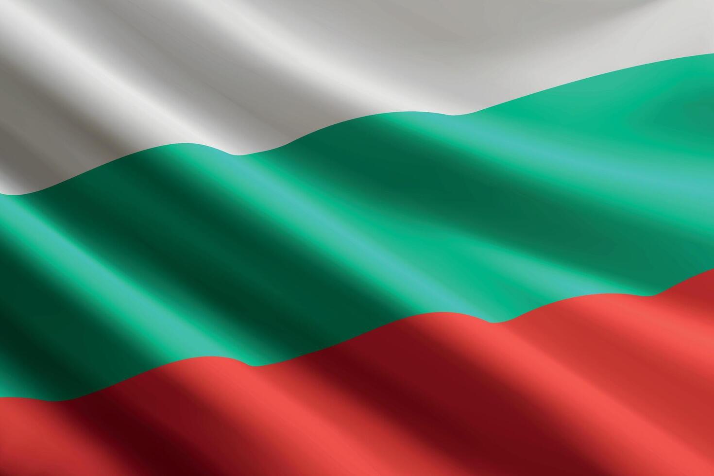 Bulgaria flag waving in the wind, detailed silk texture vector