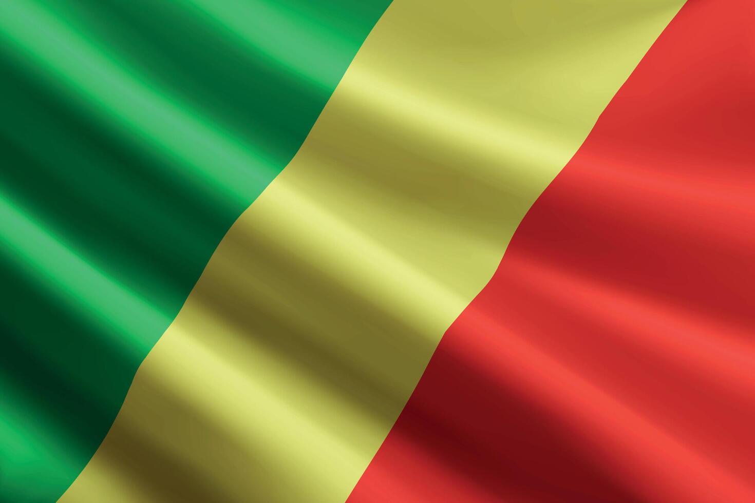 Congo flag waving in the wind, detailed silk texture vector