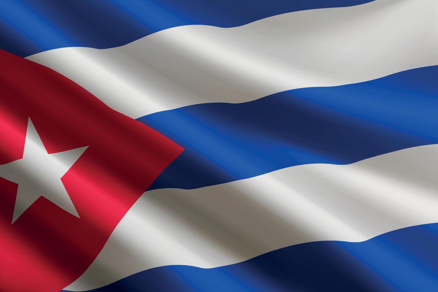 Cuba flag waving in the wind, detailed silk texture vector