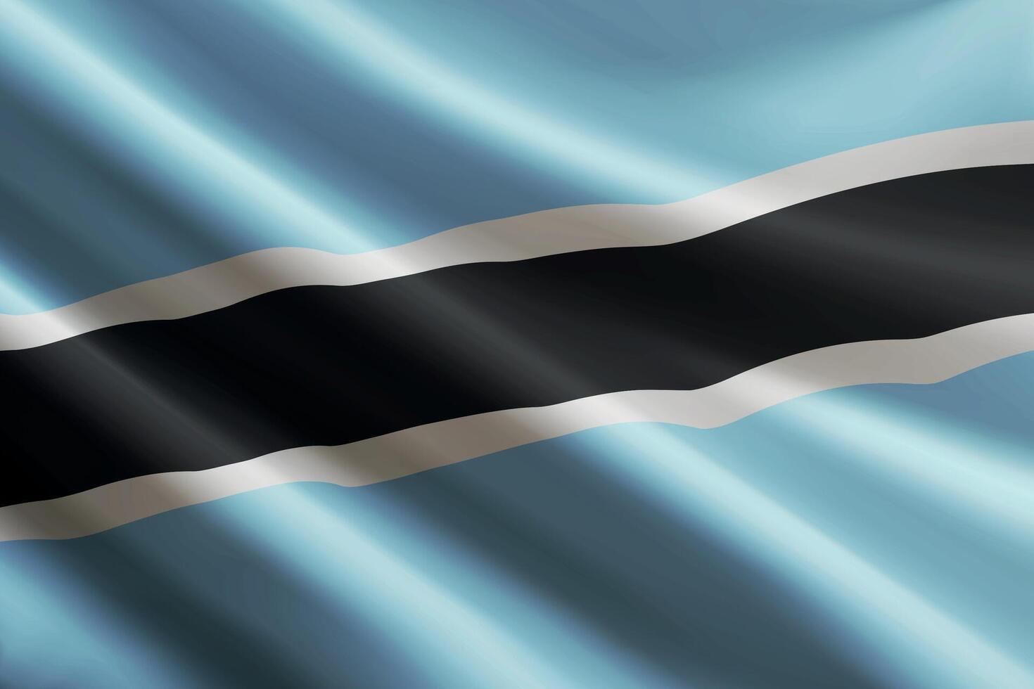 Botswana flag waving in the wind, detailed silk texture vector
