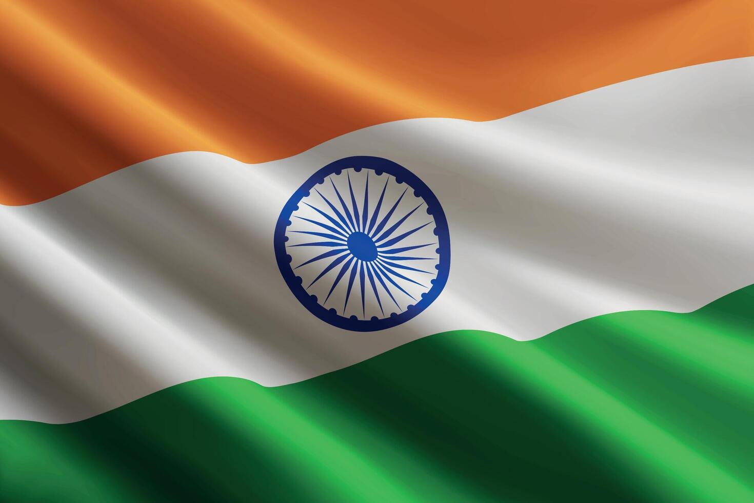 India flag waving in the wind, detailed silk texture vector