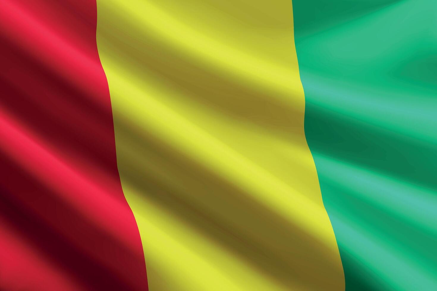 Guinea flag waving in the wind, detailed silk texture vector