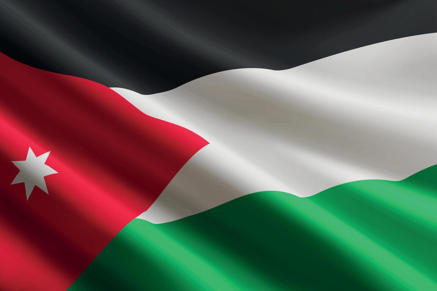Jordan flag waving in the wind, detailed silk texture vector