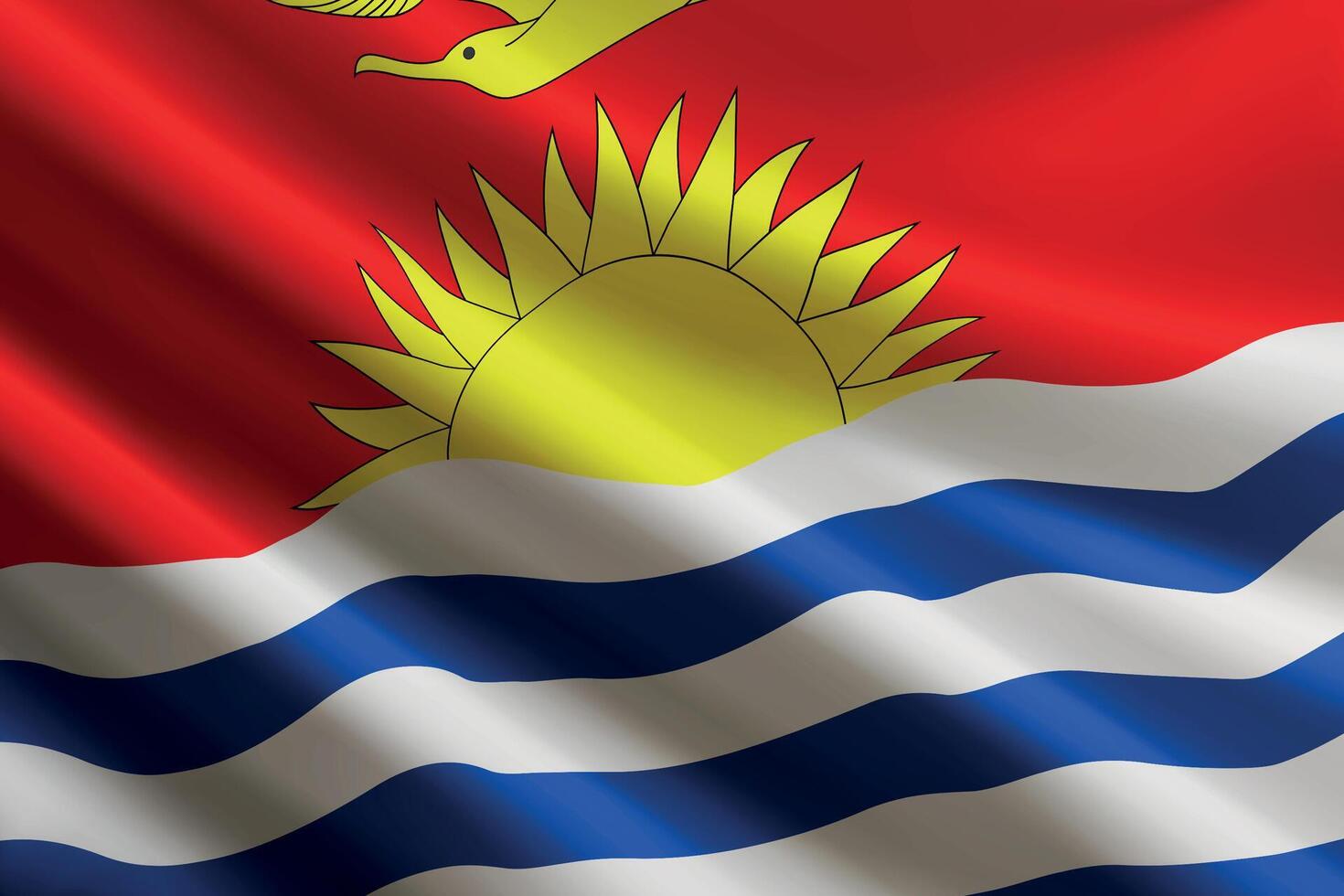 Kiribati flag waving in the wind, detailed silk texture vector