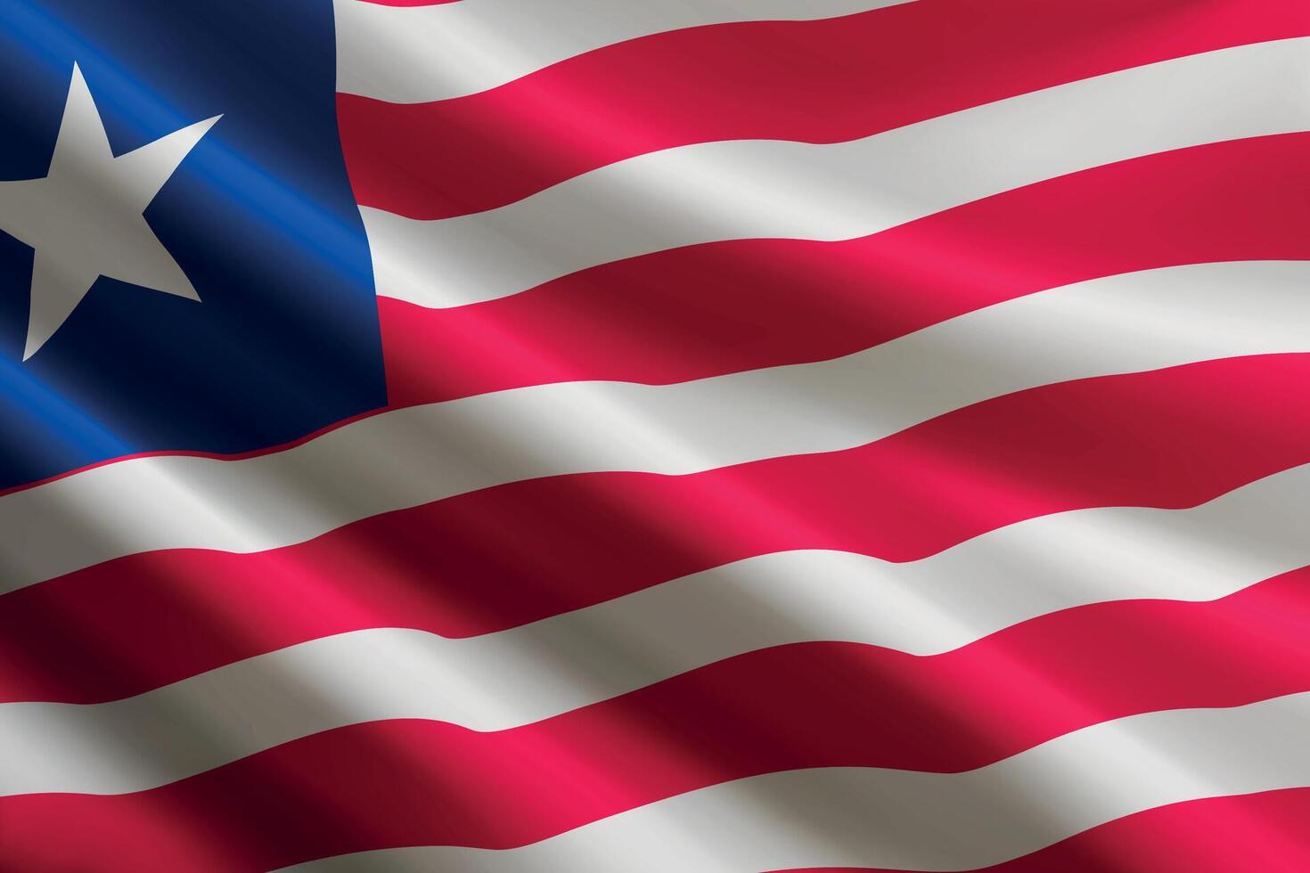 Liberia flag waving in the wind, detailed silk texture vector