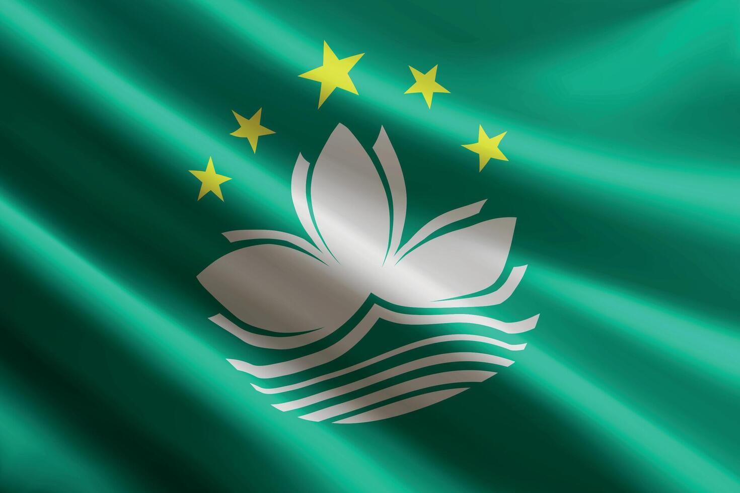 Macao flag waving in the wind, detailed silk texture vector