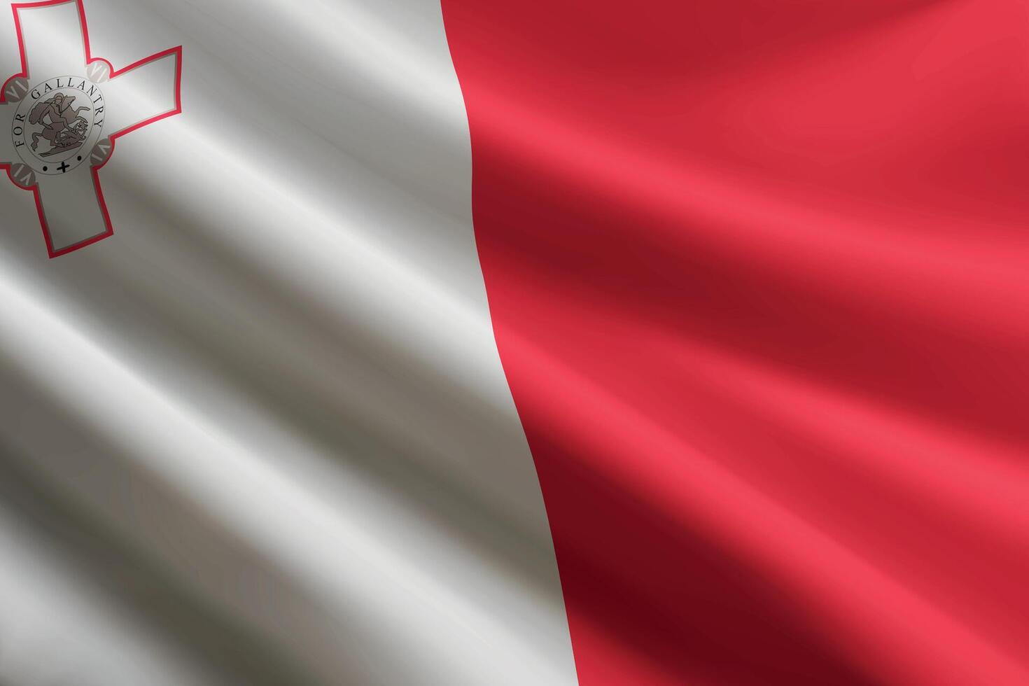 Malta flag waving in the wind, detailed silk texture vector