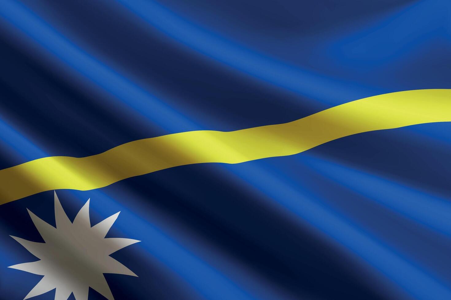Nauru flag waving in the wind, detailed silk texture vector