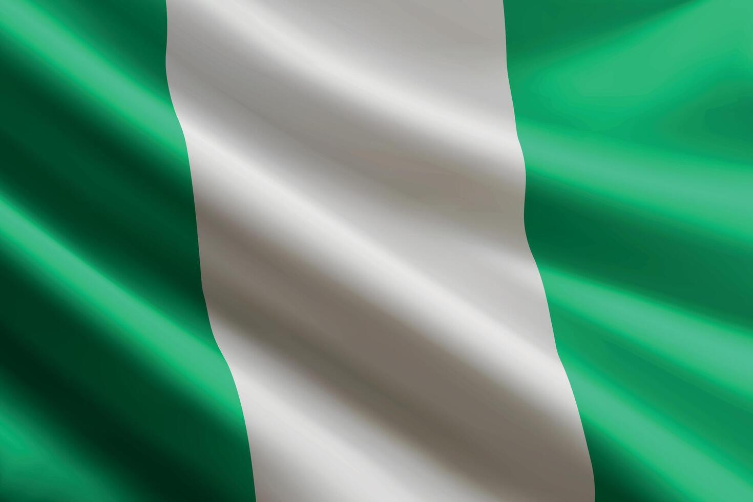Nigeria flag waving in the wind, detailed silk texture vector