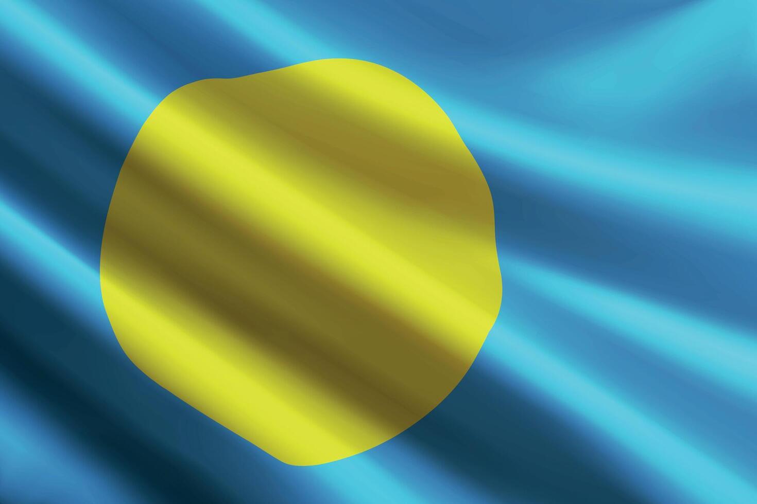 Palau flag waving in the wind, detailed silk texture vector