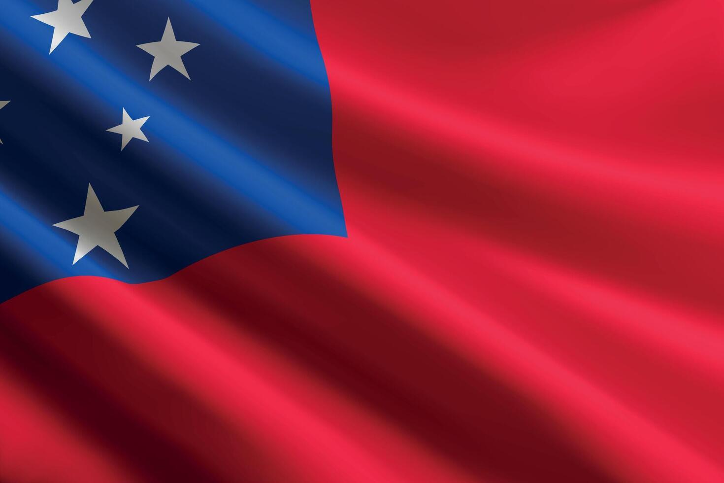 Samoa flag waving in the wind, detailed silk texture vector