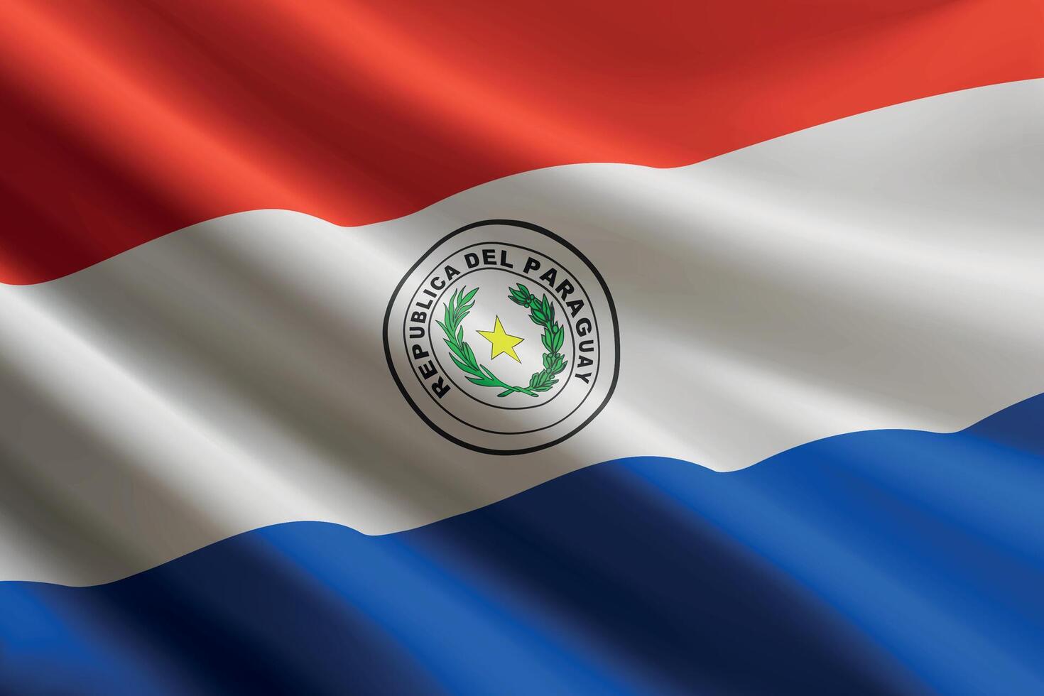 Paraguay flag waving in the wind, detailed silk texture vector