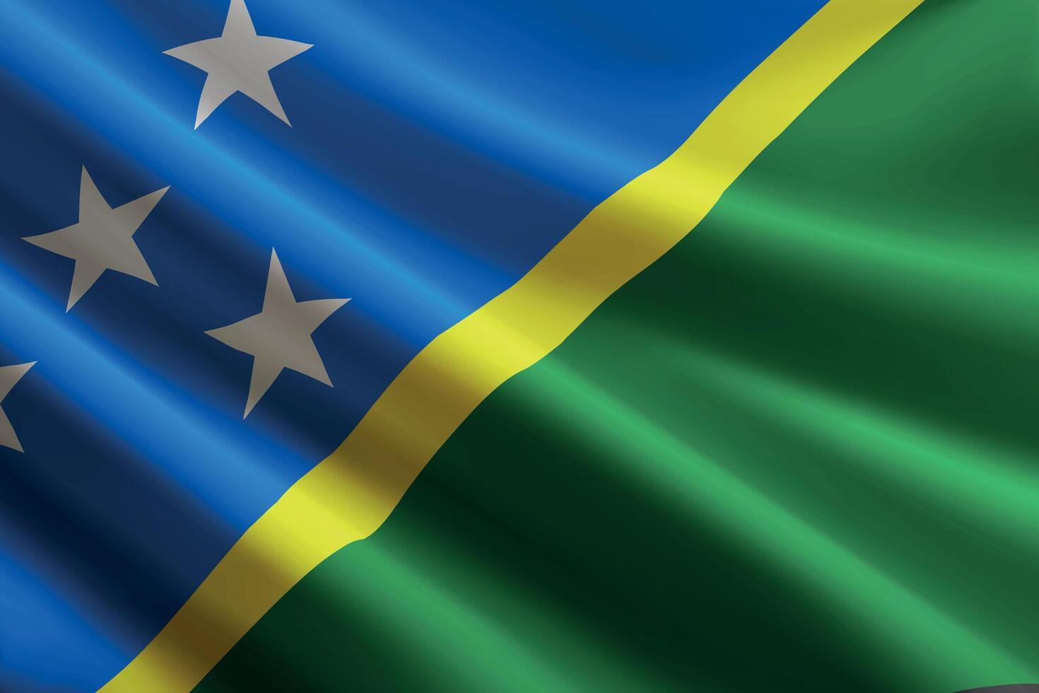 Solomon Islands flag waving in the wind, detailed silk texture vector