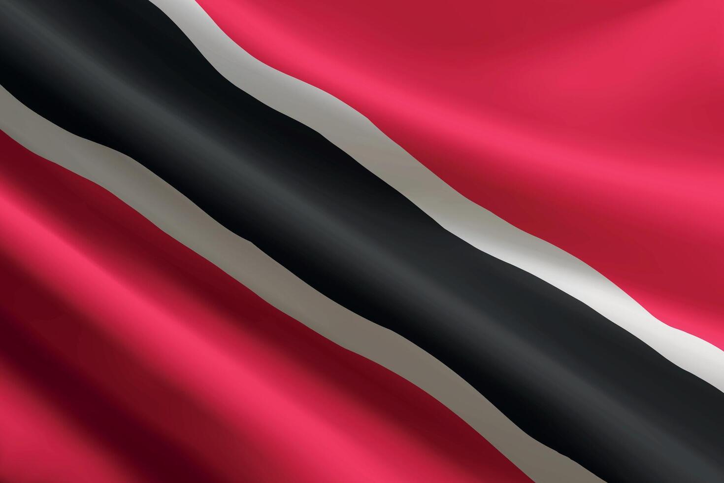 Trinidad and Tobago flag waving in the wind, detailed silk texture vector