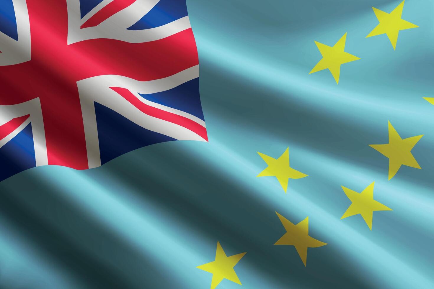 Tuvalu flag waving in the wind, detailed silk texture vector