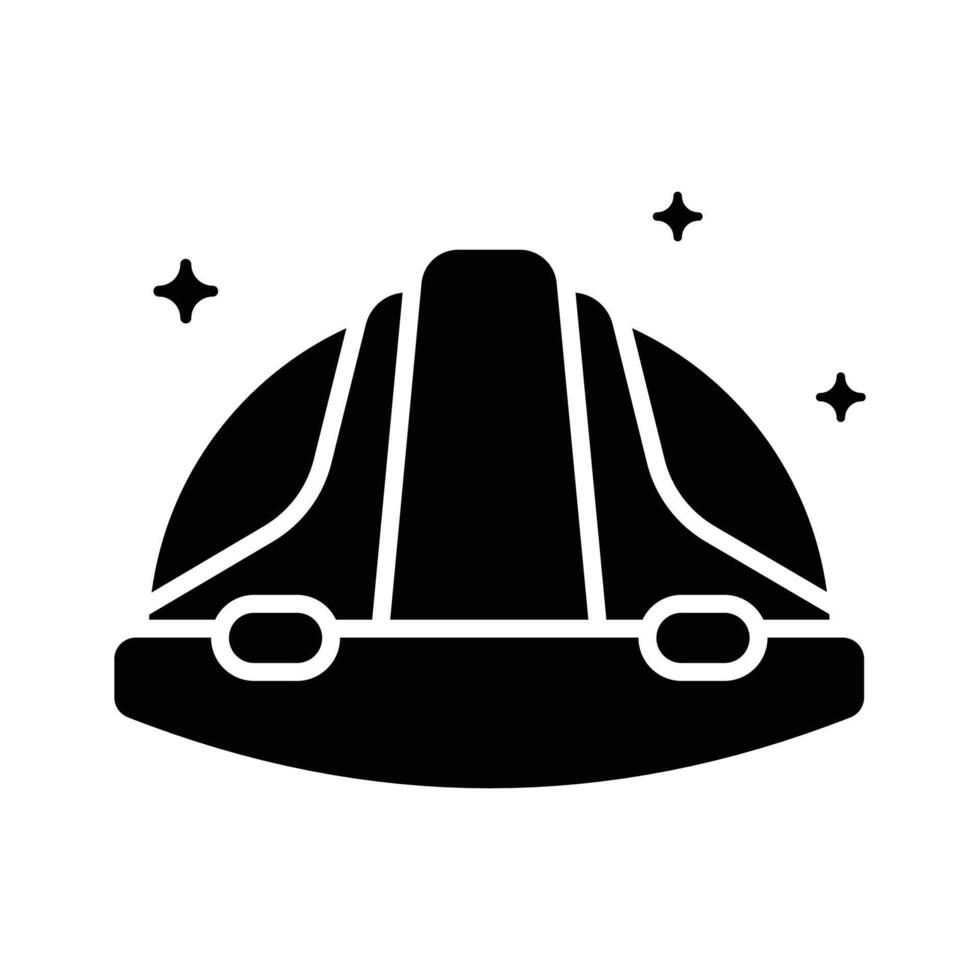 Visually appealing glyph icon depicting labour hard hat vector