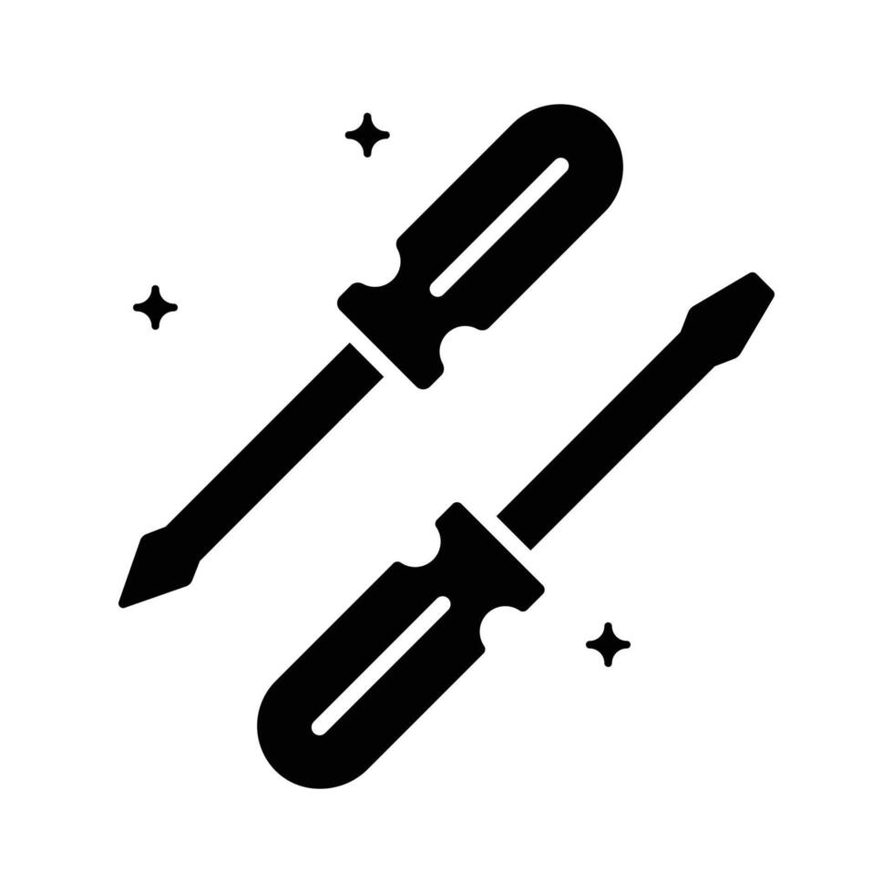 Check out our premium glyph style icon depicting screwdrivers vector