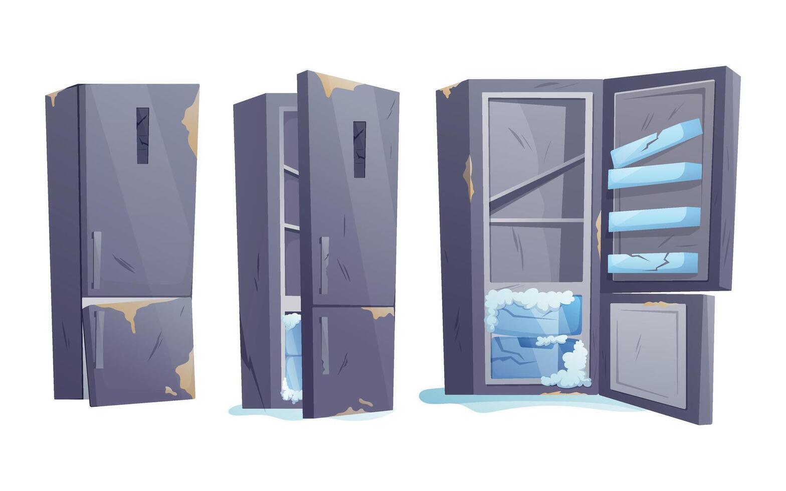 Used refrigerators with visible damage vector