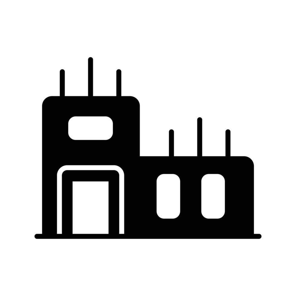Visually engaging icon of building construction designed in glyph style vector