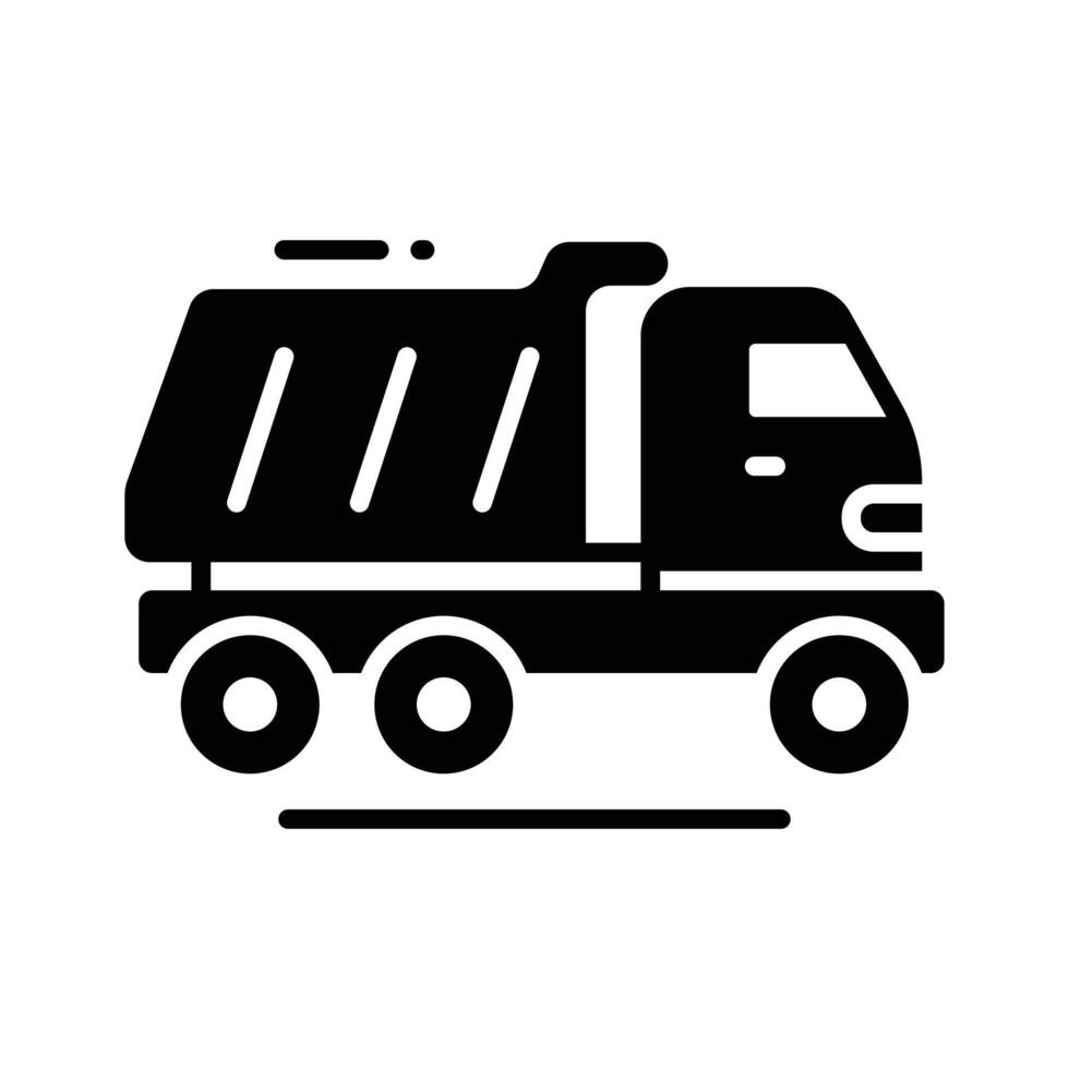 Check out our latest glyph style icon of dumper truck vector
