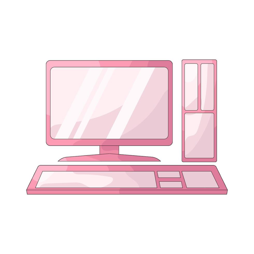 Pink Gaming Computer vector