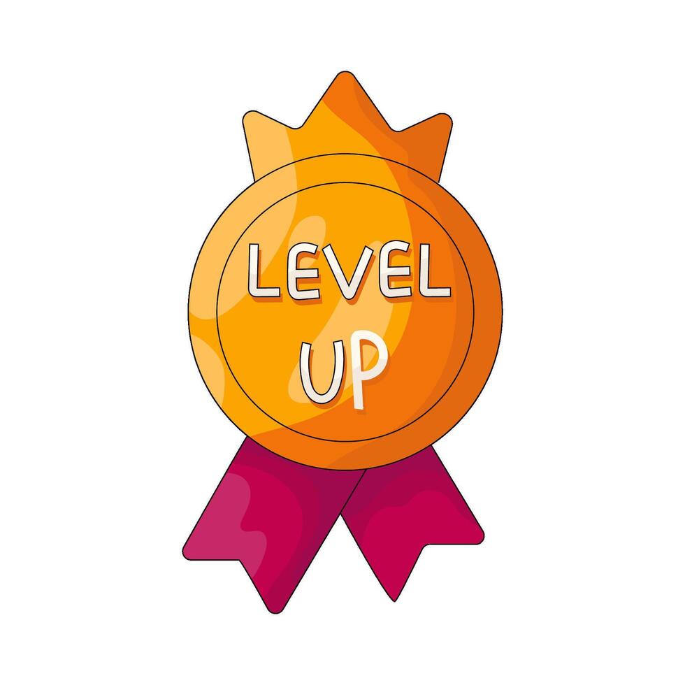Illustration of level up badge vector