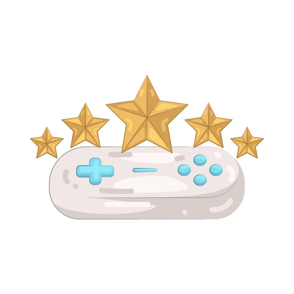 Illustration of Gamepad with five star vector