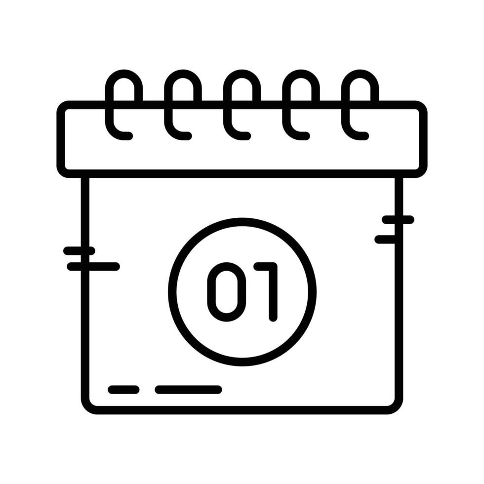 Easy to edit linear style icon showing calendar. vector