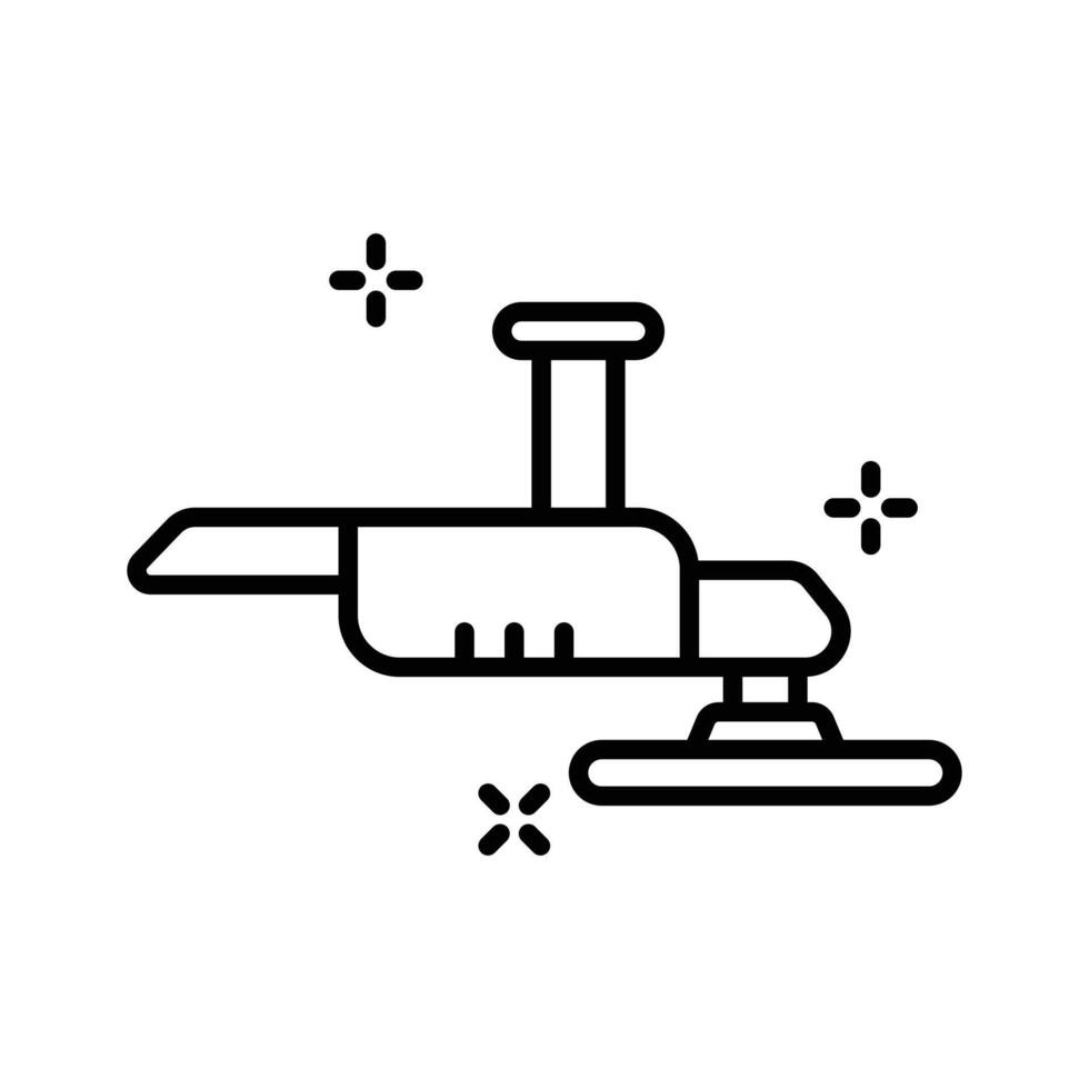 Latest outline style icon showing angle grinder. vector