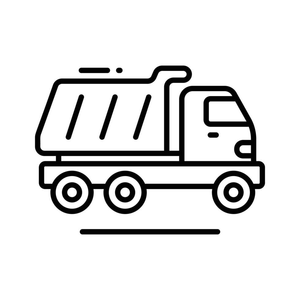 Check out our latest line style icon of dumper truck. vector