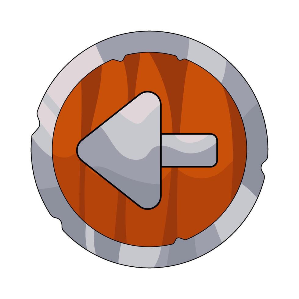 Illustration of left arrow button vector
