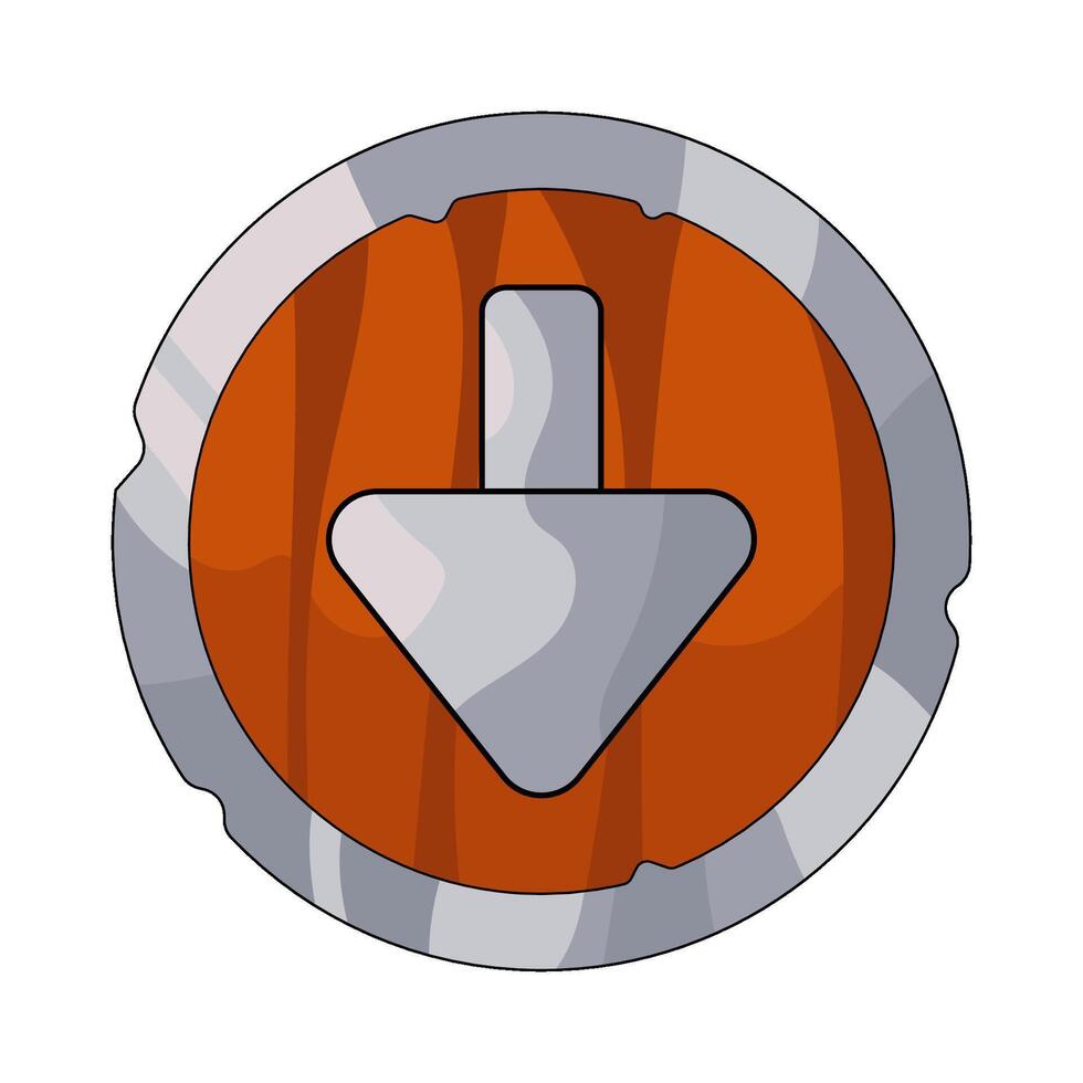 Illustration of down arrow button vector