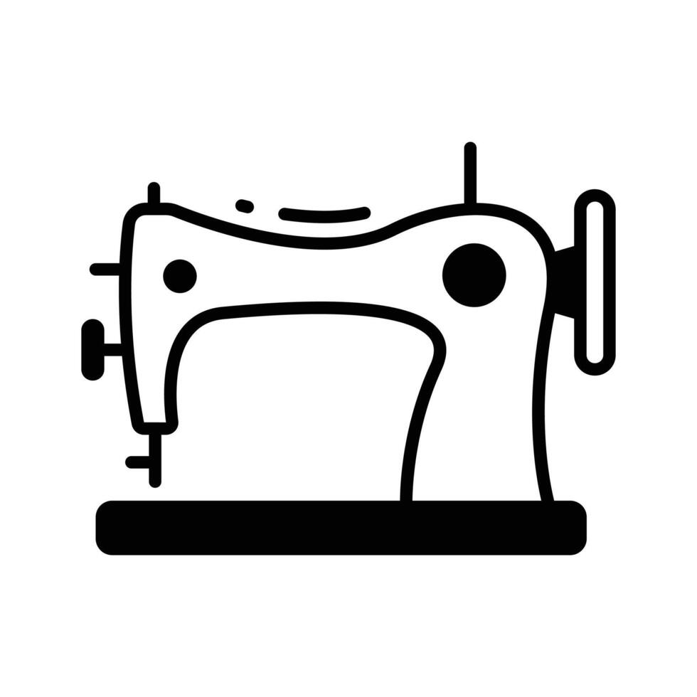 A well designed premium glyph icon of sewing machine. vector