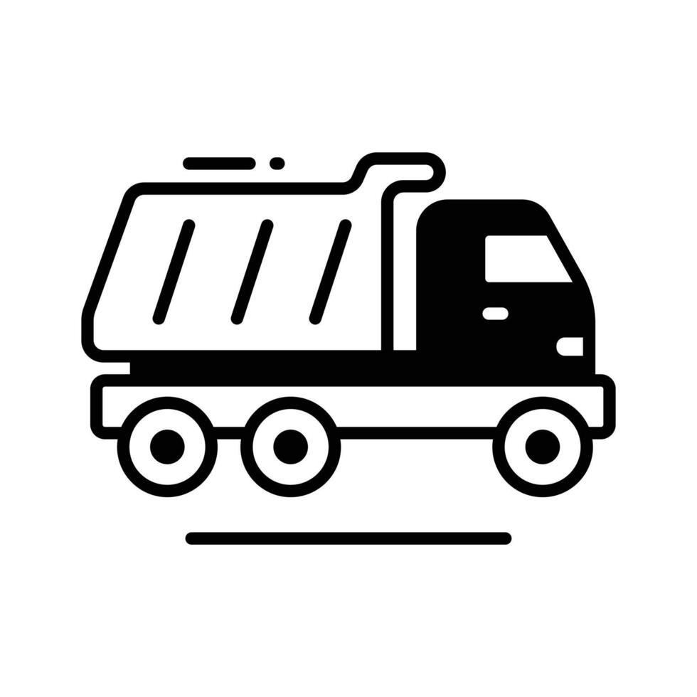 Check out our latest glyph style icon of dumper truck. vector