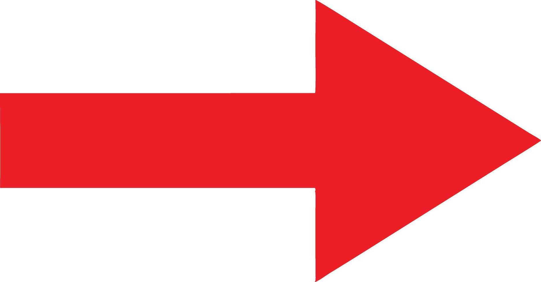 Isolated Red Arrow Pointing Right Direction on a White Background vector