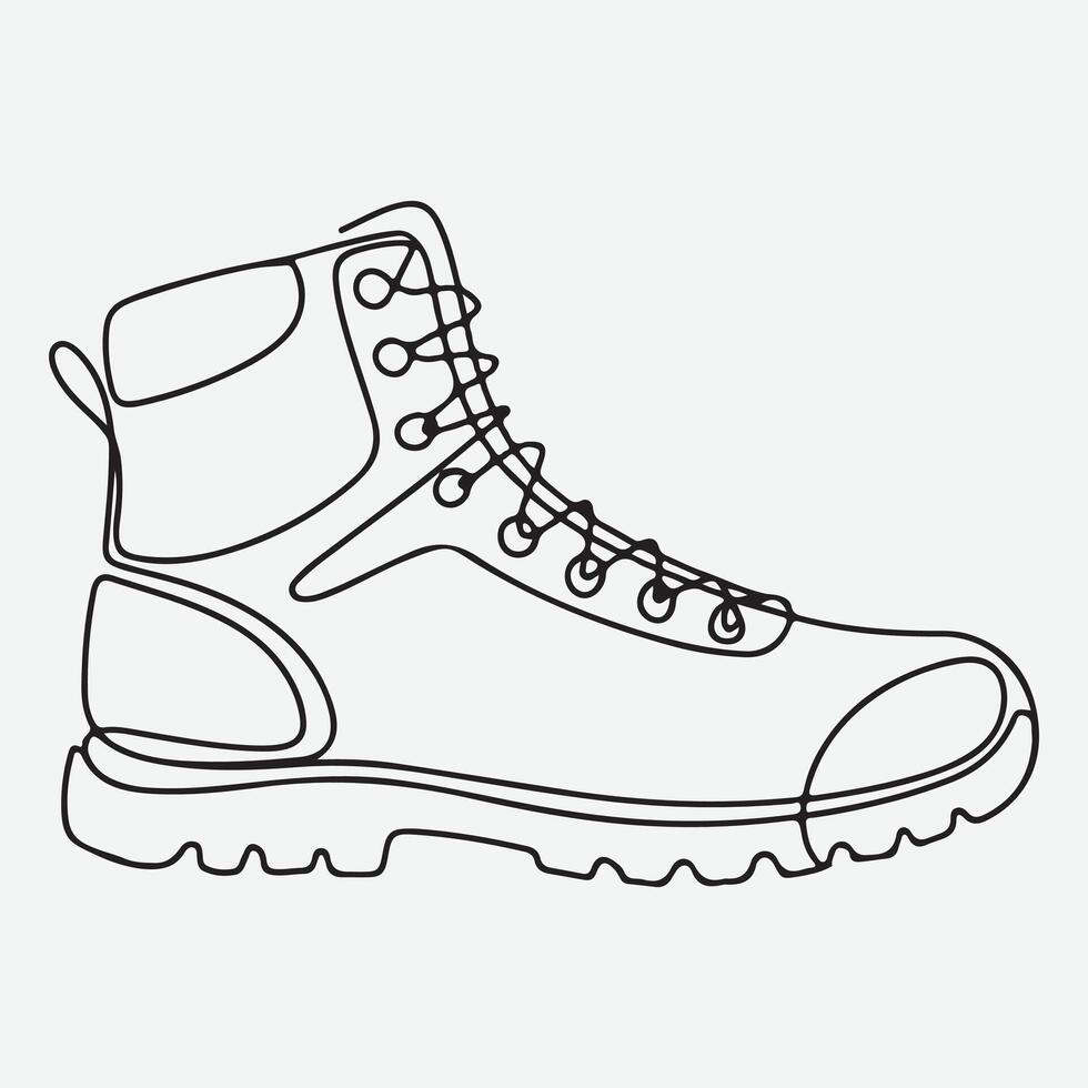 Shoes continuous one line drawing. vector
