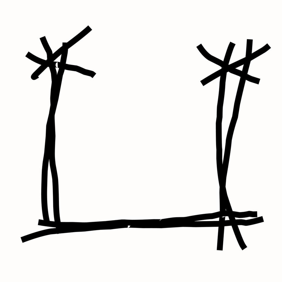 Ink Line Hand Drawn Frames vector