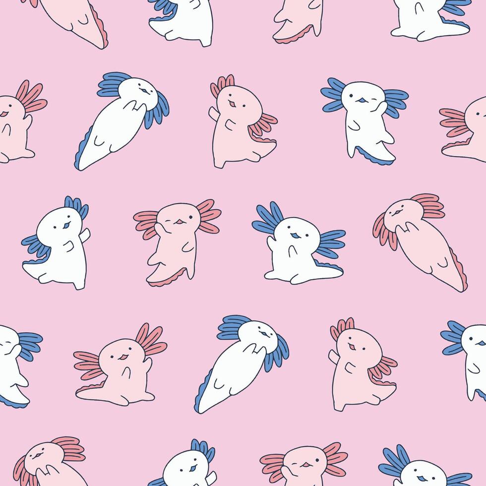 Axolotl Pattern Illustration Seamless for Wallpaper Background Cover Packaging vector