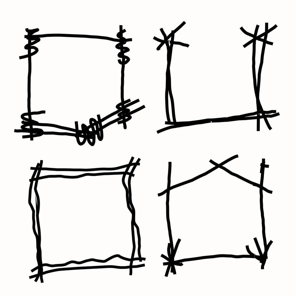 Simple Hand Drawn Frame Pack vector